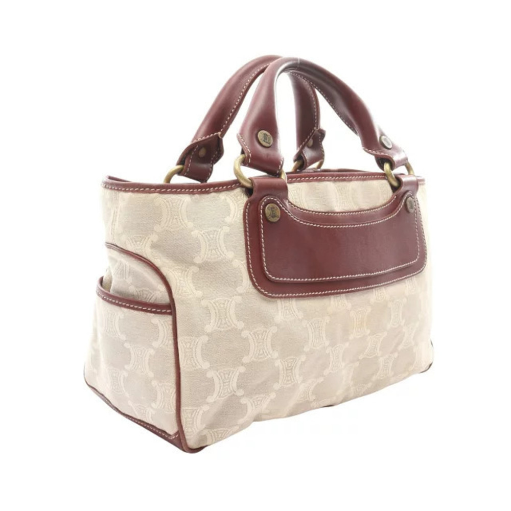 Celine Handbag Leather Macadam Paris Brown Bag Canvas Beige Boogie Brown Tan